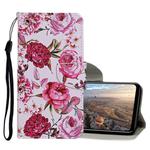 For Huawei P smart (2020) Colored Drawing Pattern Horizontal Flip Leather Case with Holder & Card Slots & Wallet(Peony)