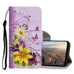 For Huawei P smart (2020) Colored Drawing Pattern Horizontal Flip Leather Case with Holder & Card Slots & Wallet(Yellow Flower Butterfly)