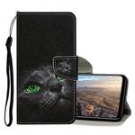 For Huawei P30 Lite Colored Drawing Pattern Horizontal Flip Leather Case with Holder & Card Slots & Wallet(Black Cat)