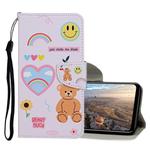 For Huawei Honor 9A Colored Drawing Pattern Horizontal Flip Leather Case with Holder & Card Slots & Wallet(Smiley Bear)