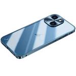 For iPhone 15 Plus Metal Frame Frosted PC Shockproof Phone Case(Ocean Blue)