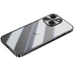 For iPhone 15 Plus Metal Frame Frosted PC Shockproof Phone Case(Black)