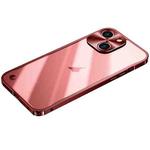 For iPhone 15 Plus Metal Frame Frosted PC Shockproof Phone Case(Red)