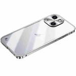 For iPhone 15 Metal Frame Frosted PC Shockproof Phone Case(Silver)