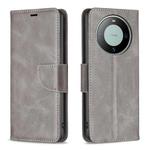 For Huawei Mate 60 Lambskin Texture Pure Color Flip Leather Phone Case(Grey)