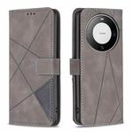 For Huawei Mate 60 Pro/Mate 60 Pro+ Magnetic Buckle Rhombus Texture Leather Phone Case(Grey)