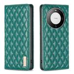 For Huawei Mate 60 Pro/Mate 60 Pro+ Diamond Lattice Magnetic Leather Flip Phone Case(Green)