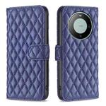 For Huawei Mate 60 Diamond Lattice Wallet Flip Leather Phone Case(Blue)