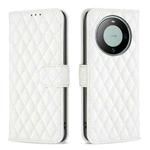 For Huawei Mate 60 Diamond Lattice Wallet Flip Leather Phone Case(White)