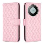 For Huawei Mate 60 Diamond Lattice Wallet Flip Leather Phone Case(Pink)