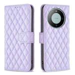 For Huawei Mate 60 Diamond Lattice Wallet Flip Leather Phone Case(Purple)