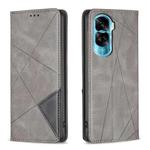 For Honor 90 Lite/X50i Rhombus Texture Magnetic Leather Phone Case(Grey)