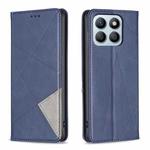 For Honor X8b Rhombus Texture Magnetic Leather Phone Case(Blue)