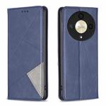 For Honor X9b/Magic6 Lite 5G Rhombus Texture Magnetic Leather Phone Case(Blue)