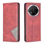 For Honor X9c 5G Global Rhombus Texture Magnetic Leather Phone Case(Red)