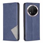 For Honor X9c 5G Global Rhombus Texture Magnetic Leather Phone Case(Blue)