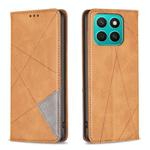 For Honor X8c 4G Rhombus Texture Magnetic Leather Phone Case(Yellow)