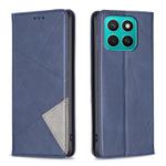 For Honor X8c 4G Rhombus Texture Magnetic Leather Phone Case(Blue)