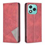 For Honor 400 Lite Rhombus Texture Magnetic Leather Phone Case(Red)