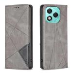 For Honor 400 Lite Rhombus Texture Magnetic Leather Phone Case(Grey)