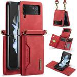 For Samsung Galaxy Z Flip4 5G DG.MING M2 Series Card Bag Magnetic Leather Phone Case(Red)
