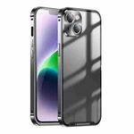 For iPhone 15 Frosted Metal Phone Case(Black)