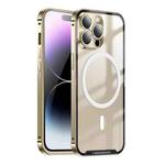 For iPhone 15 Pro MagSafe Magnetic Frosted Metal Phone Case(Gold)