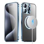 For iPhone 16 Pro Max Frosted MagSafe Magnetic Metal Phone Case(Blue)