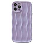 For iPhone 15 Pro Max Wave Texture Bright TPU Phone Case(Purple)