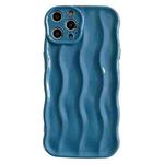 For iPhone 15 Pro Max Wave Texture Bright TPU Phone Case(Sea Blue)