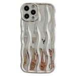 For iPhone 15 Pro Max Wave Texture Bright TPU Phone Case(Silver)