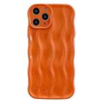 For iPhone 15 Pro Max Wave Texture Bright TPU Phone Case(Orange)