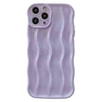 For iPhone 15 Pro Wave Texture Bright TPU Phone Case(Purple)