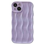 For iPhone 15 Plus Wave Texture Bright TPU Phone Case(Purple)