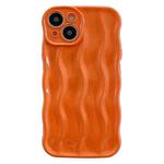 For iPhone 15 Plus Wave Texture Bright TPU Phone Case(Orange)