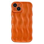 For iPhone 15 Wave Texture Bright TPU Phone Case(Orange)