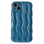 For iPhone 14 Plus Wave Texture Bright TPU Phone Case(Sea Blue)