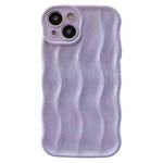 For iPhone 14 Wave Texture Bright TPU Phone Case(Purple)