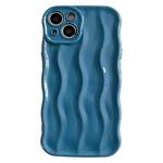 For iPhone 14 Wave Texture Bright TPU Phone Case(Sea Blue)