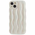 For iPhone 14 Wave Texture Bright TPU Phone Case(Milky White)