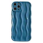 For iPhone 14 Pro Wave Texture Bright TPU Phone Case(Sea Blue)