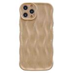 For iPhone 14 Pro Max Wave Texture Bright TPU Phone Case(Khaki)