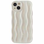 For iPhone 13 Wave Texture Bright TPU Phone Case(Milky White)