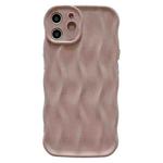 For iPhone 12 Wave Texture Bright TPU Phone Case(Apricot)