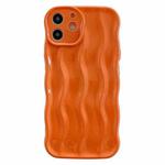 For iPhone 12 Wave Texture Bright TPU Phone Case(Orange)