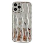 For iPhone 12 Pro Max Wave Texture Bright TPU Phone Case(Silver)