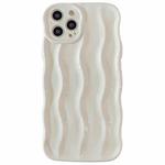 For iPhone 12 Pro Max Wave Texture Bright TPU Phone Case(Milky White)