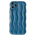 For iPhone 12 Pro Wave Texture Bright TPU Phone Case(Sea Blue)