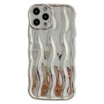 For iPhone 11 Pro Max Wave Texture Bright TPU Phone Case(Silver)