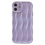 For iPhone 11 Wave Texture Bright TPU Phone Case(Purple)